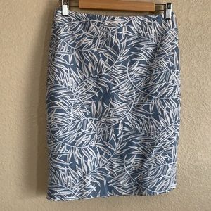 Ann Taylor Loft blue and white skirt. 6